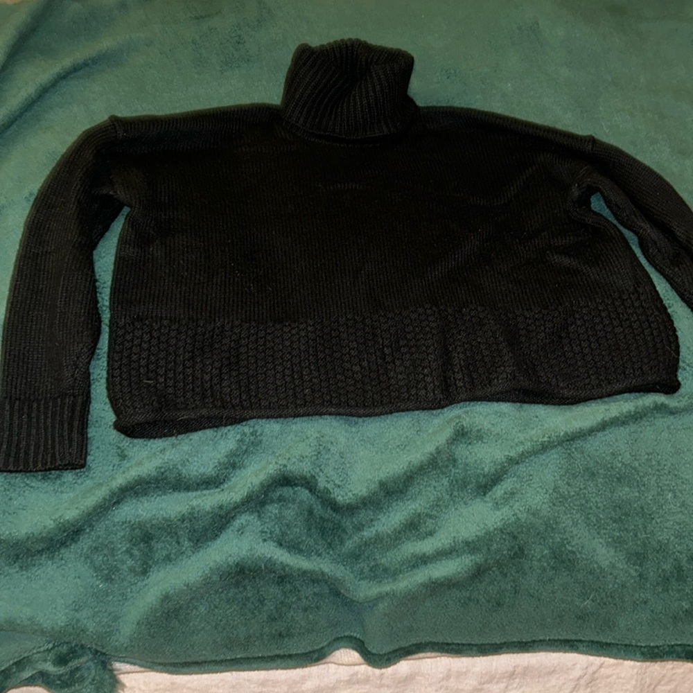 Madewell cropped chunky turtleneck sweater